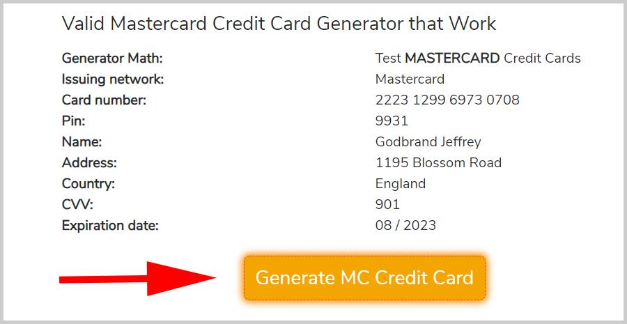 Random Free MASTERCARD Credit Card Numbers That Work 2024