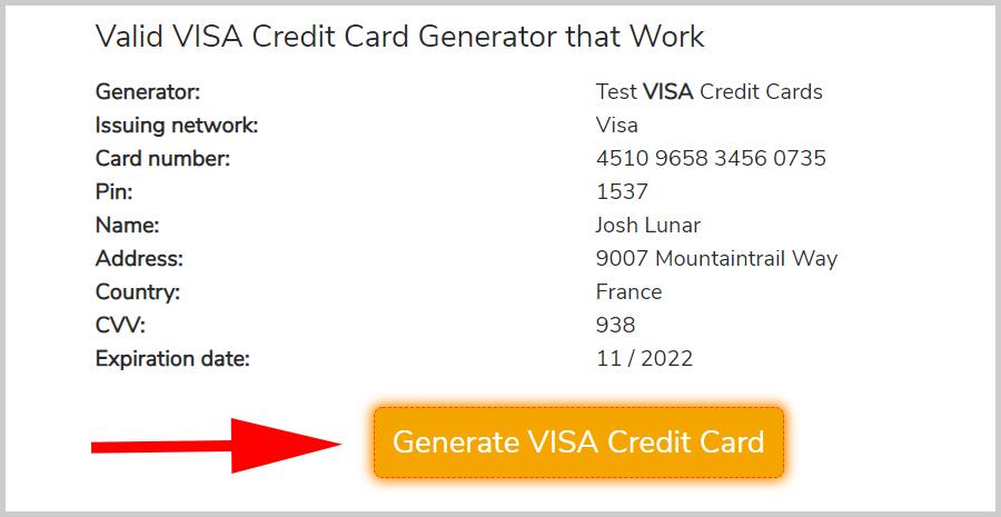 Some Random Free VISA Credit Card Numbers 2024