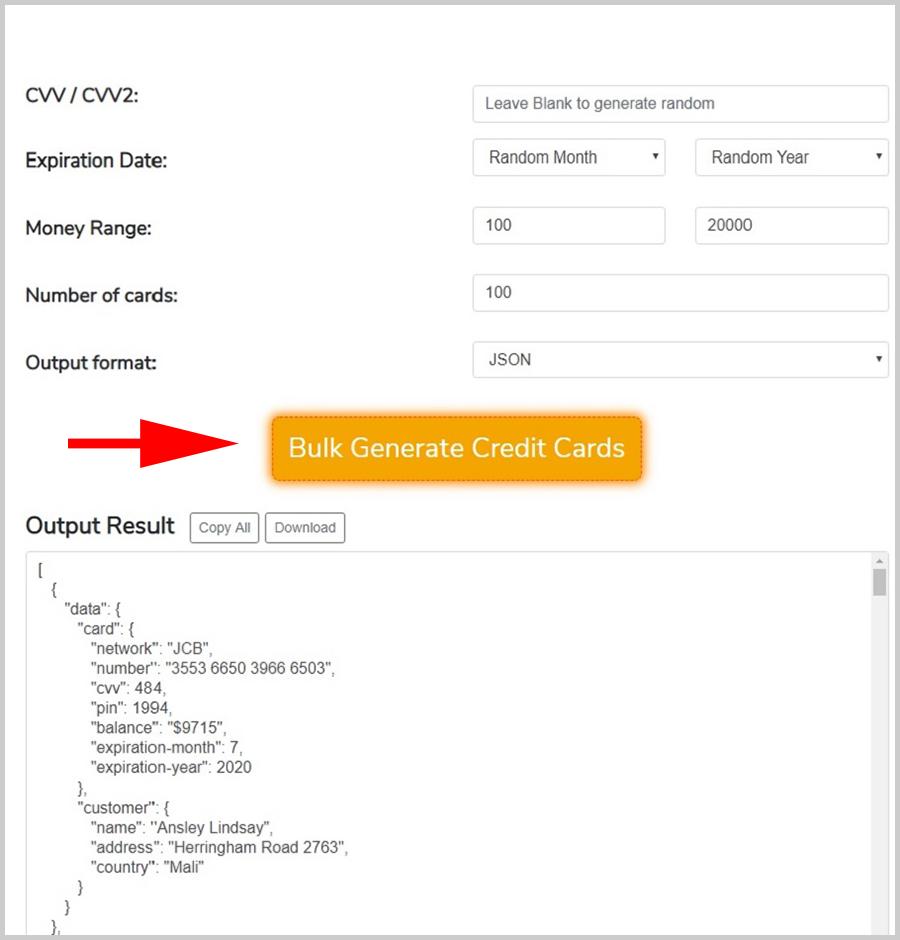 Visa Card Generator Real Credit Card 2020